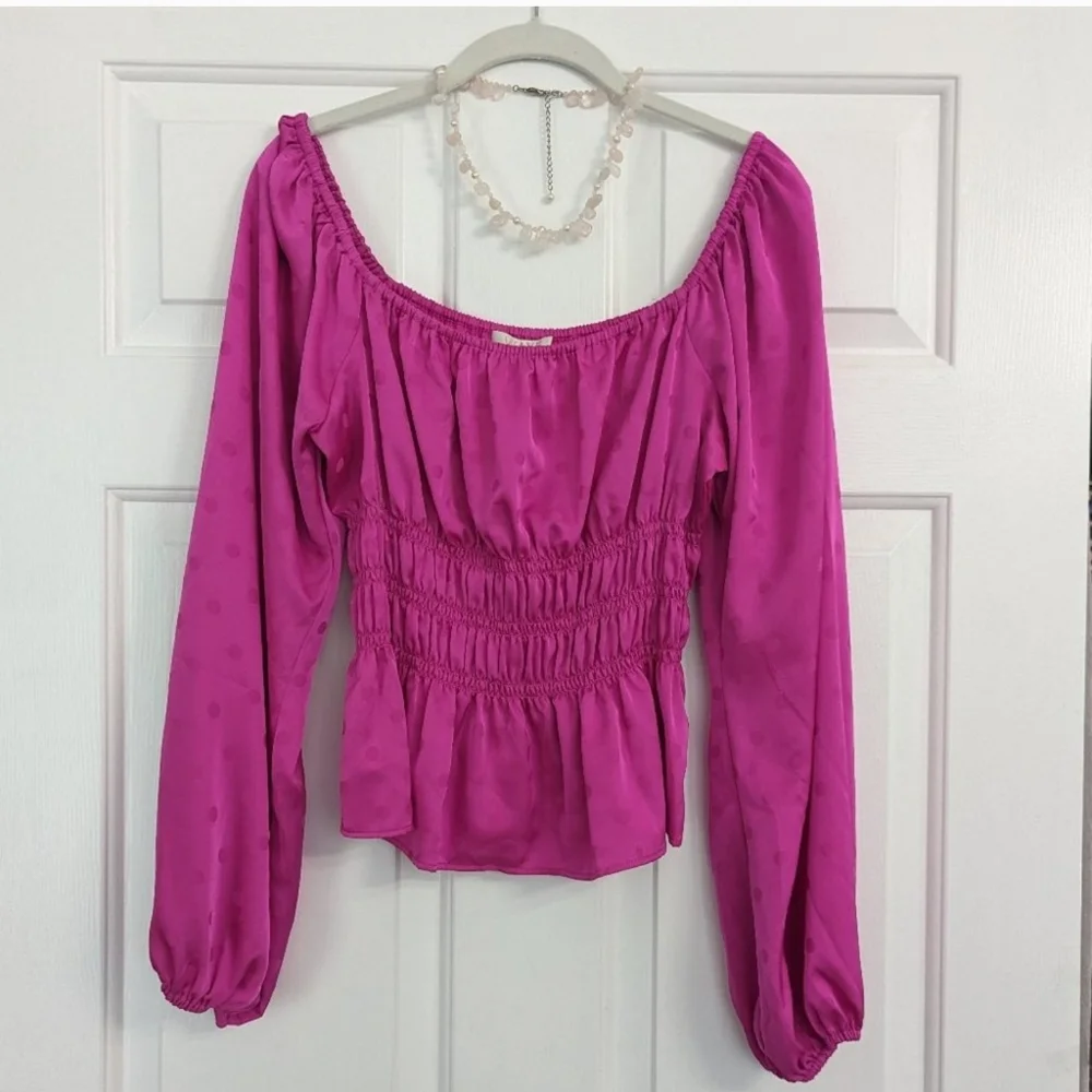 Wayf PINK "Dawn" Color pattern: magenta dots, Long Sleeve, perfect for Spring - Picture 4 of 11